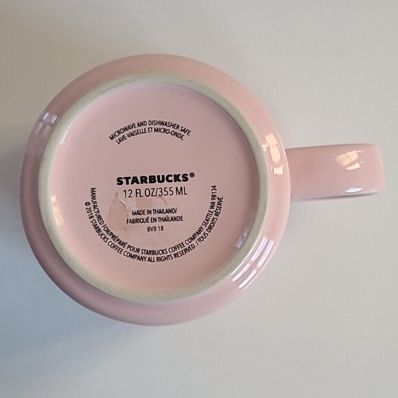 Starbucks Pink "Stay Cozy/Sweater Weather" Ban.Do 2018 12 oz. Ceramic Mug - Picture 7 of 9